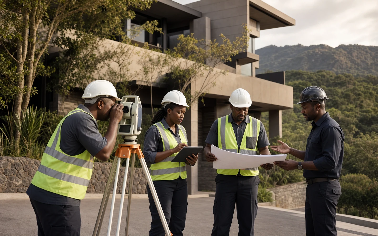 Illustrative collaboration with a professional land surveying team
